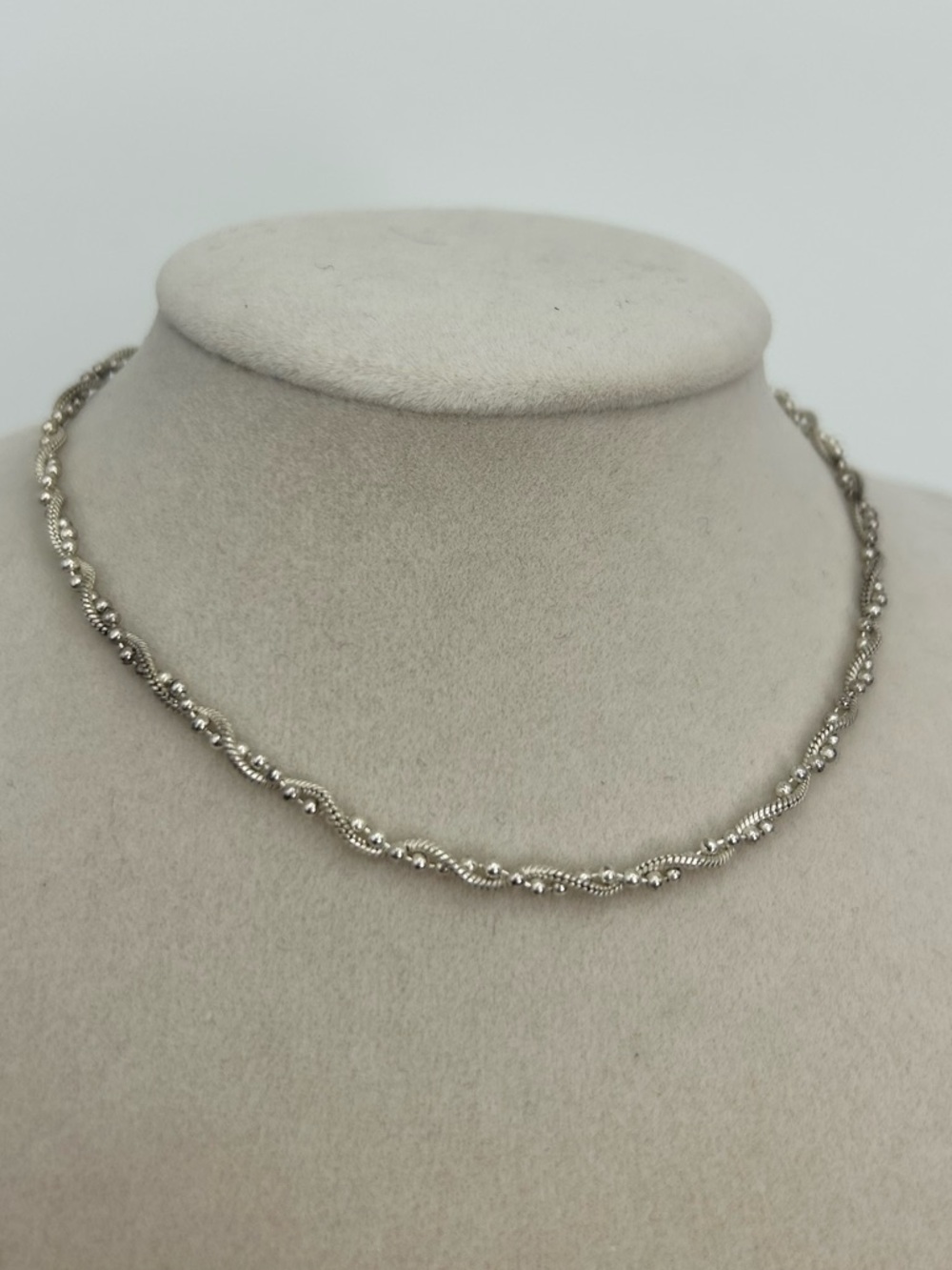 Sterling Silver Twisted Double Chain Anklet 10" Stamped 925 Italy SU - Picture 5 of 10